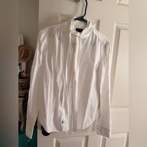 Ralph Lauren Women's White Button Down Shirt with neck tie!